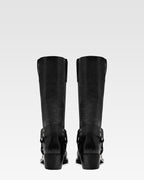 Bottes en cuir nappa noir