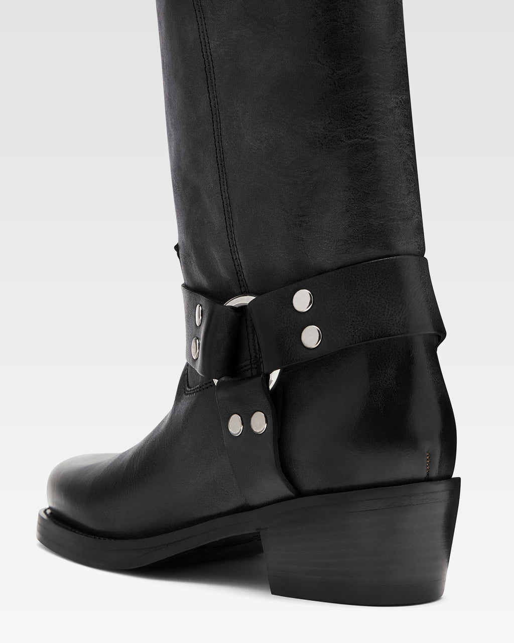 Bottes en cuir nappa noir