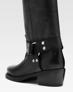 Bottes en cuir nappa noir
