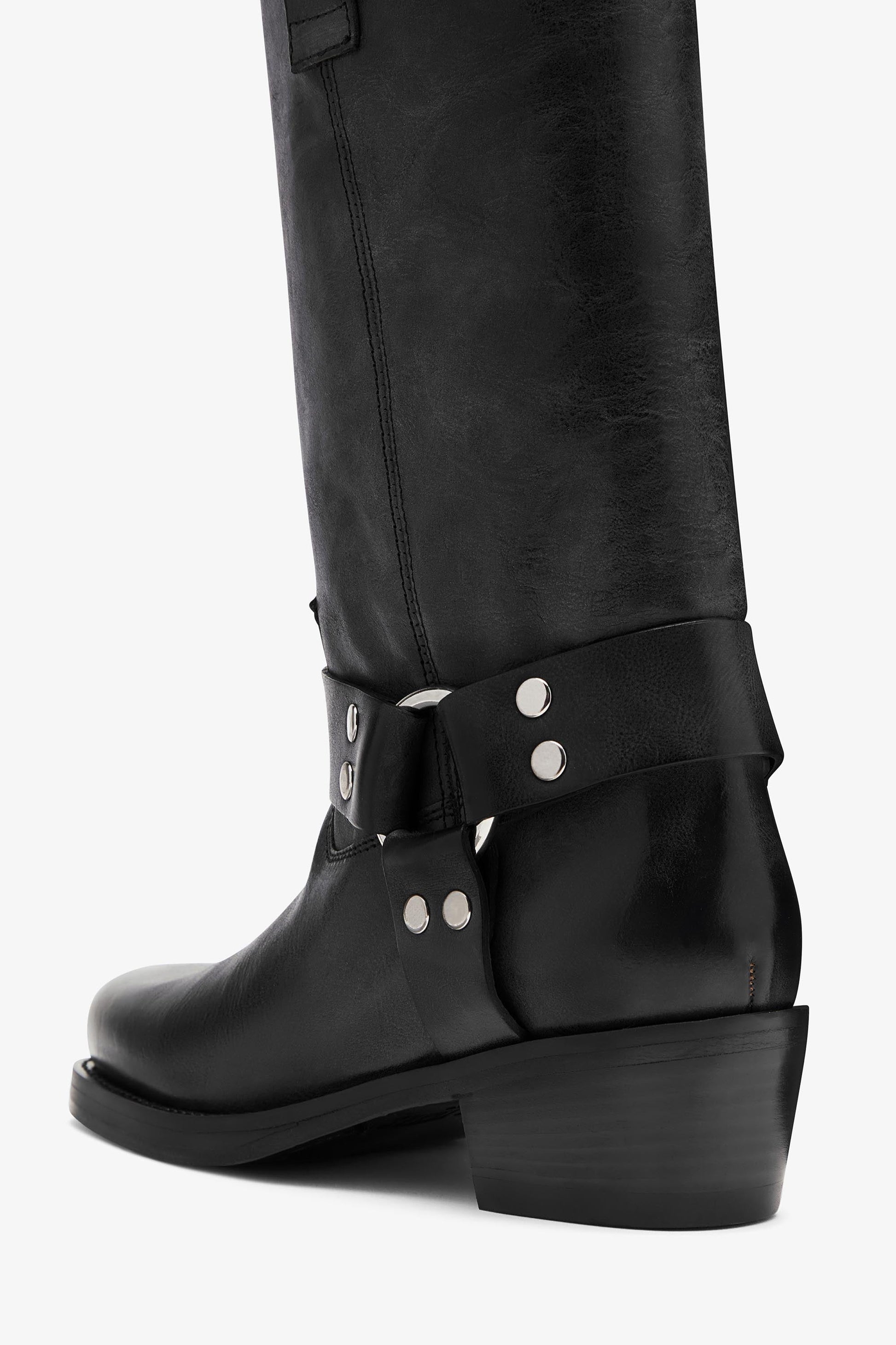 Bottes en cuir nappa noir