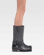 Bottes en cuir nappa noir