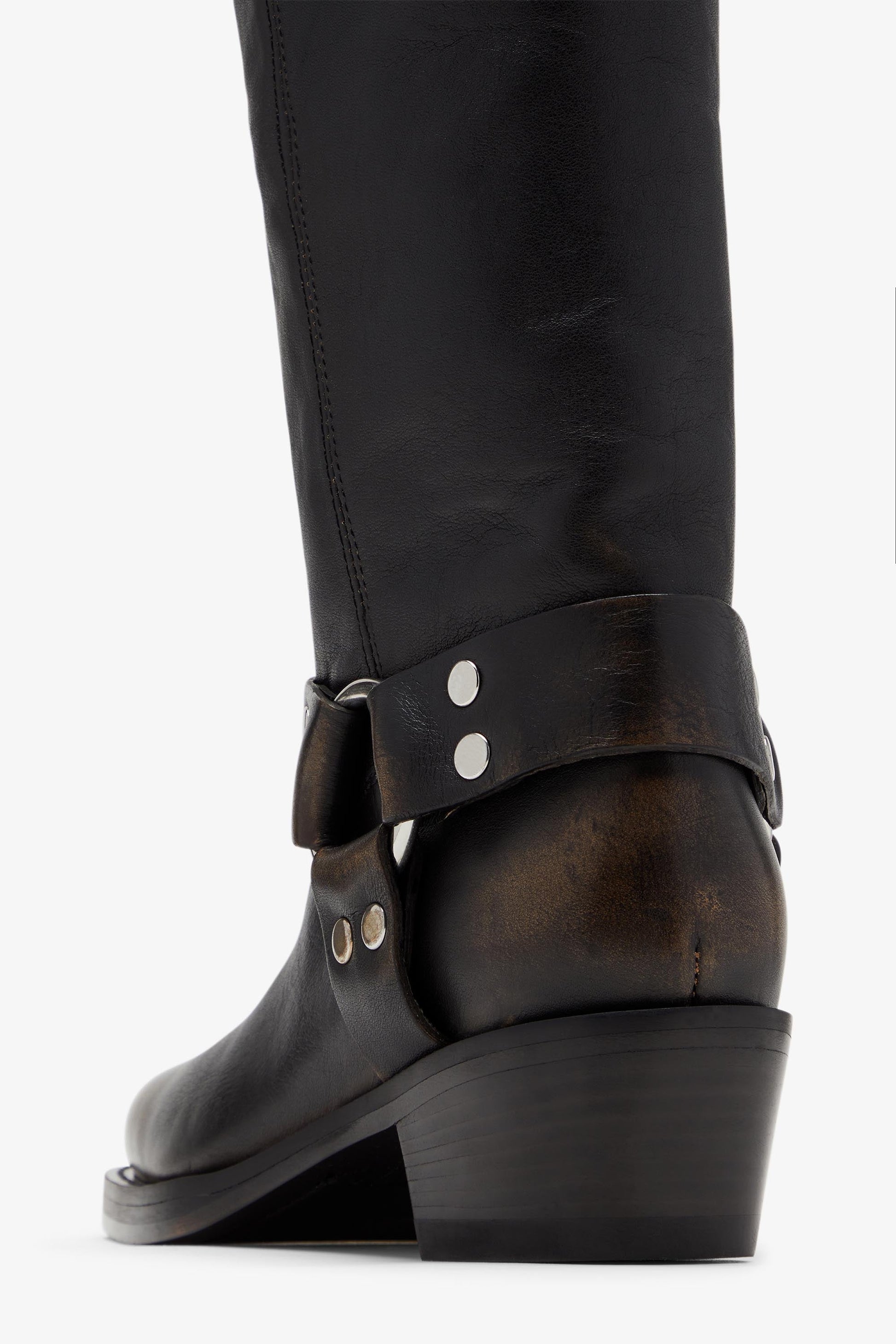 Botas de piel cepillada negra