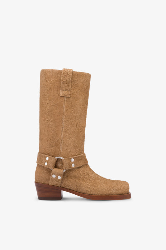 Boots in tobacco suede leather