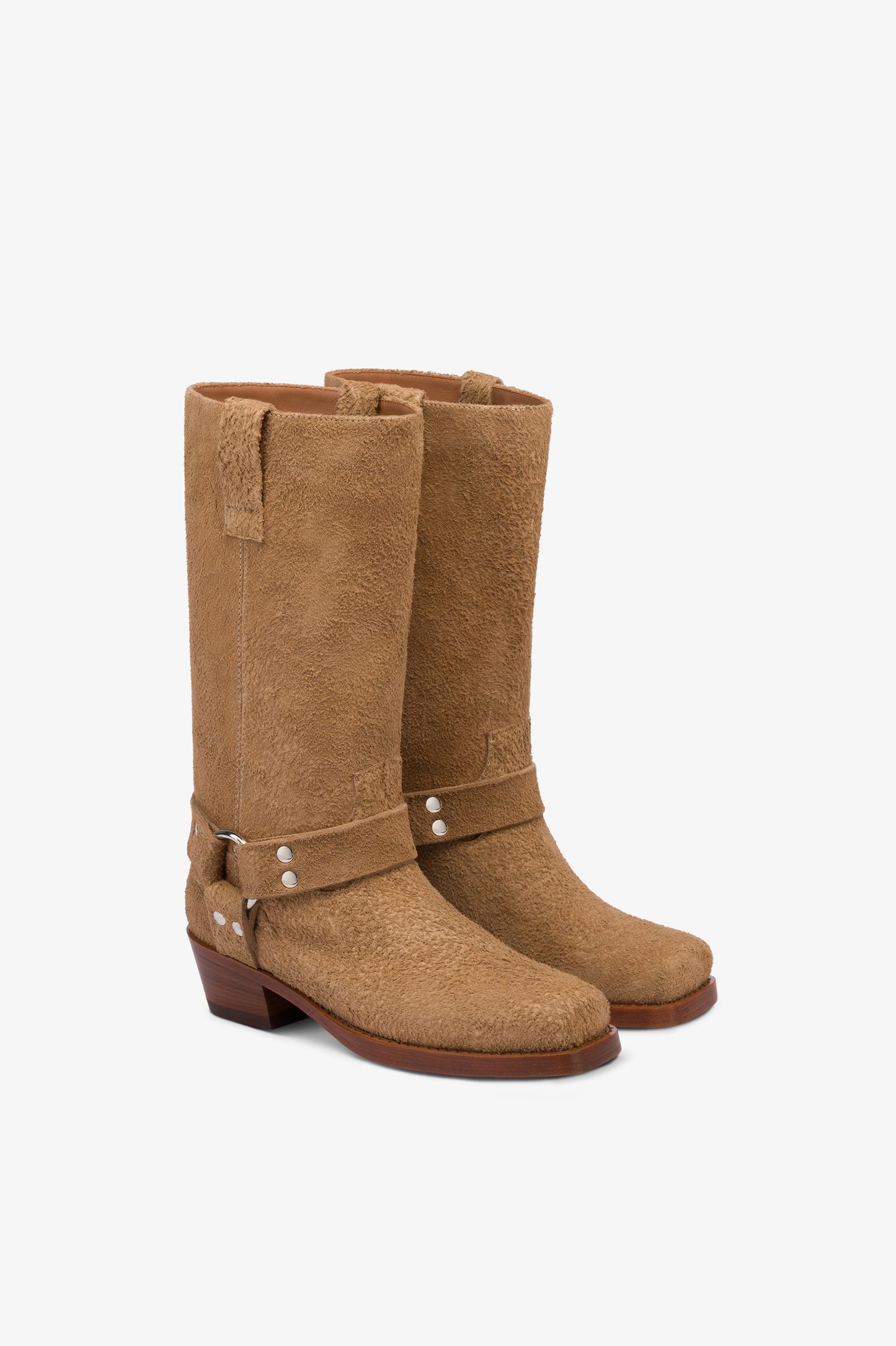 Boots in tobacco suede leather