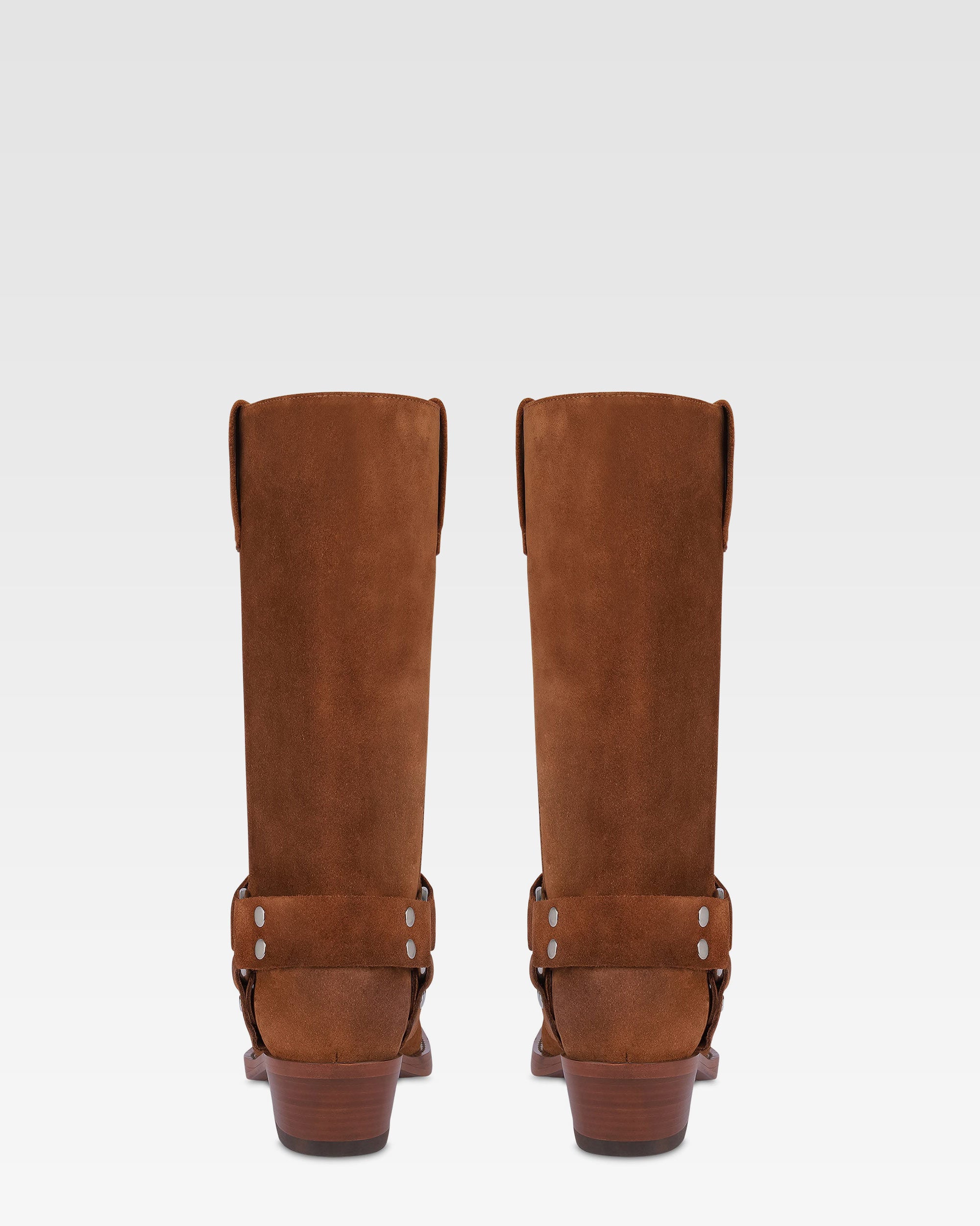 Boots in cognac calf suede leather