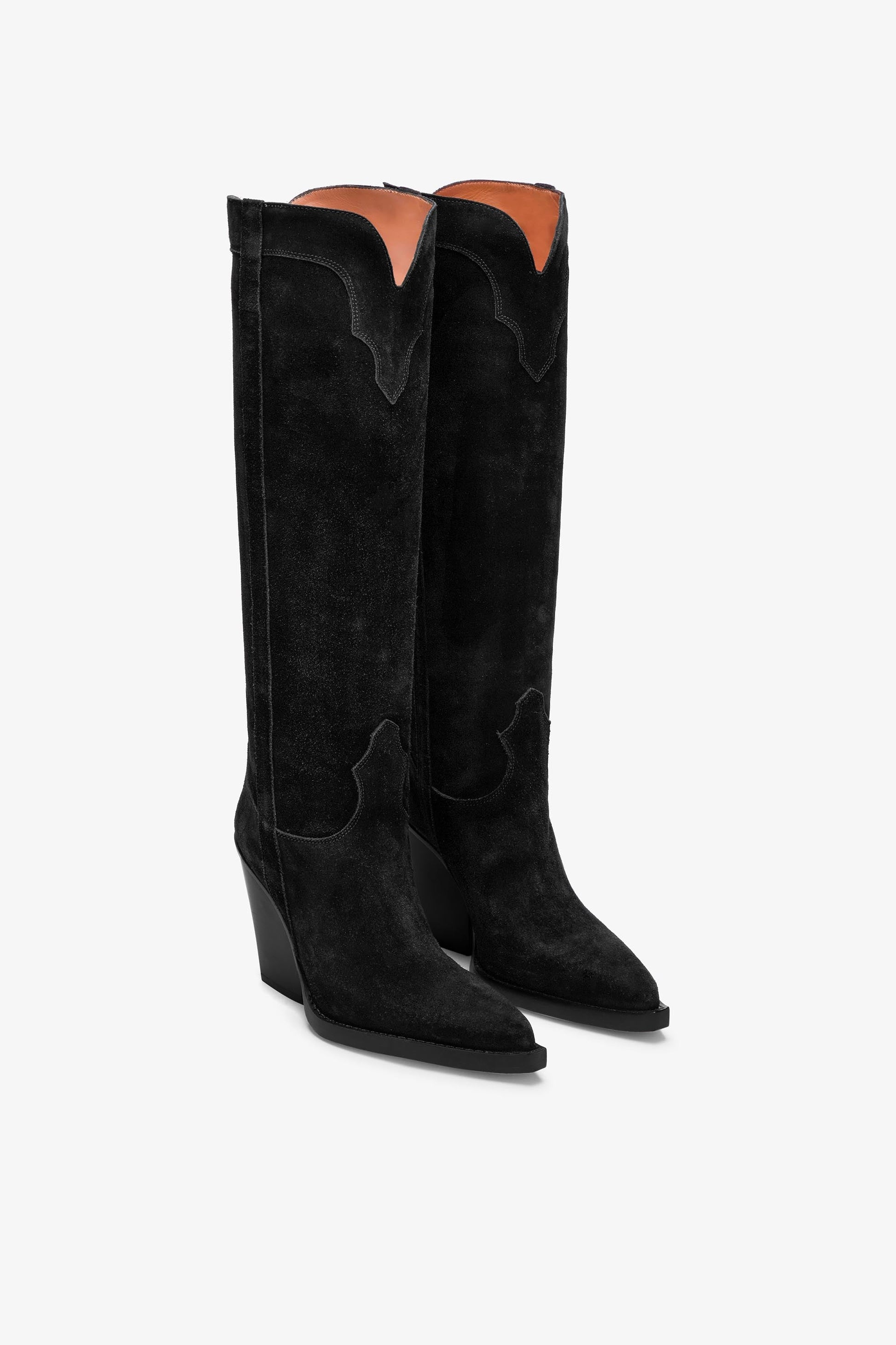 Bottes en veau velours noir