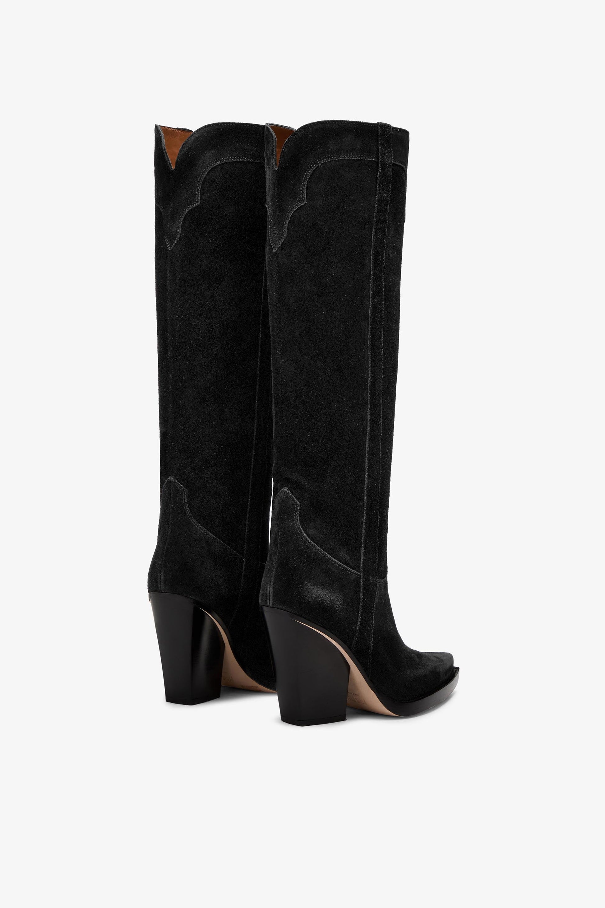 Black calf suede boots