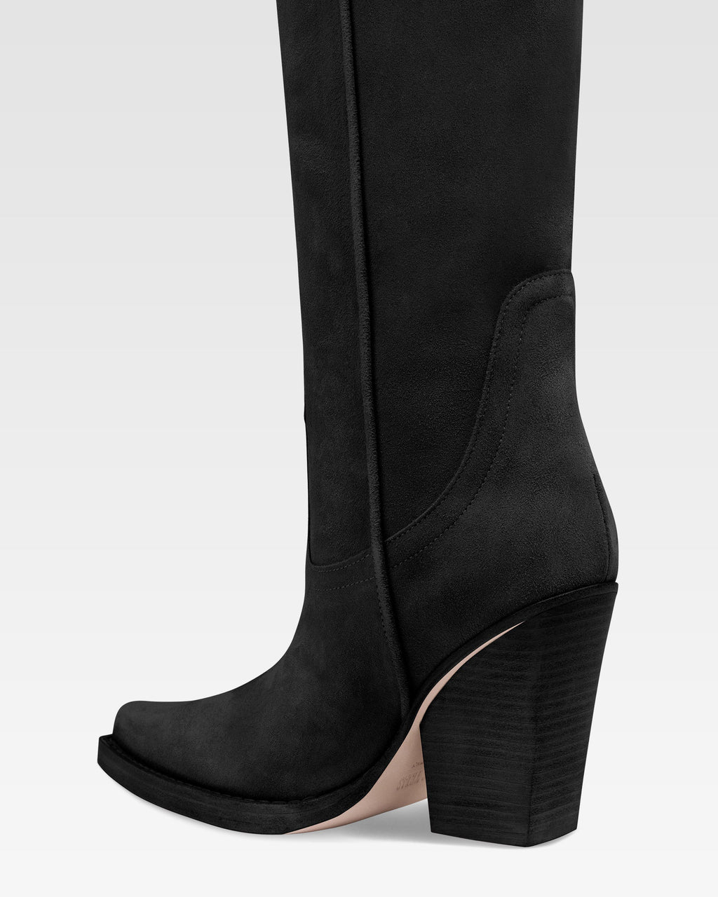 Black calf suede boots
