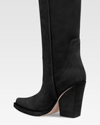 Black calf suede boots