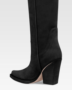 Black calf suede boots