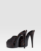 TORTOISE PATENT LEATHER PLATFORM MULE