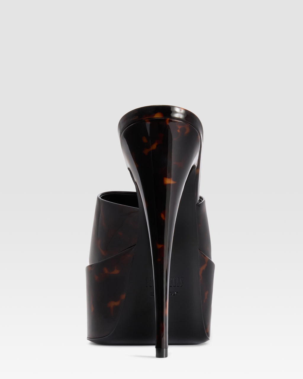 TORTOISE PATENT LEATHER PLATFORM MULE