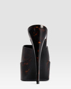 TORTOISE PATENT LEATHER PLATFORM MULE