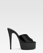 Mule con plateau in vernice nera