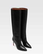 Black nappa leather heel 85 boots