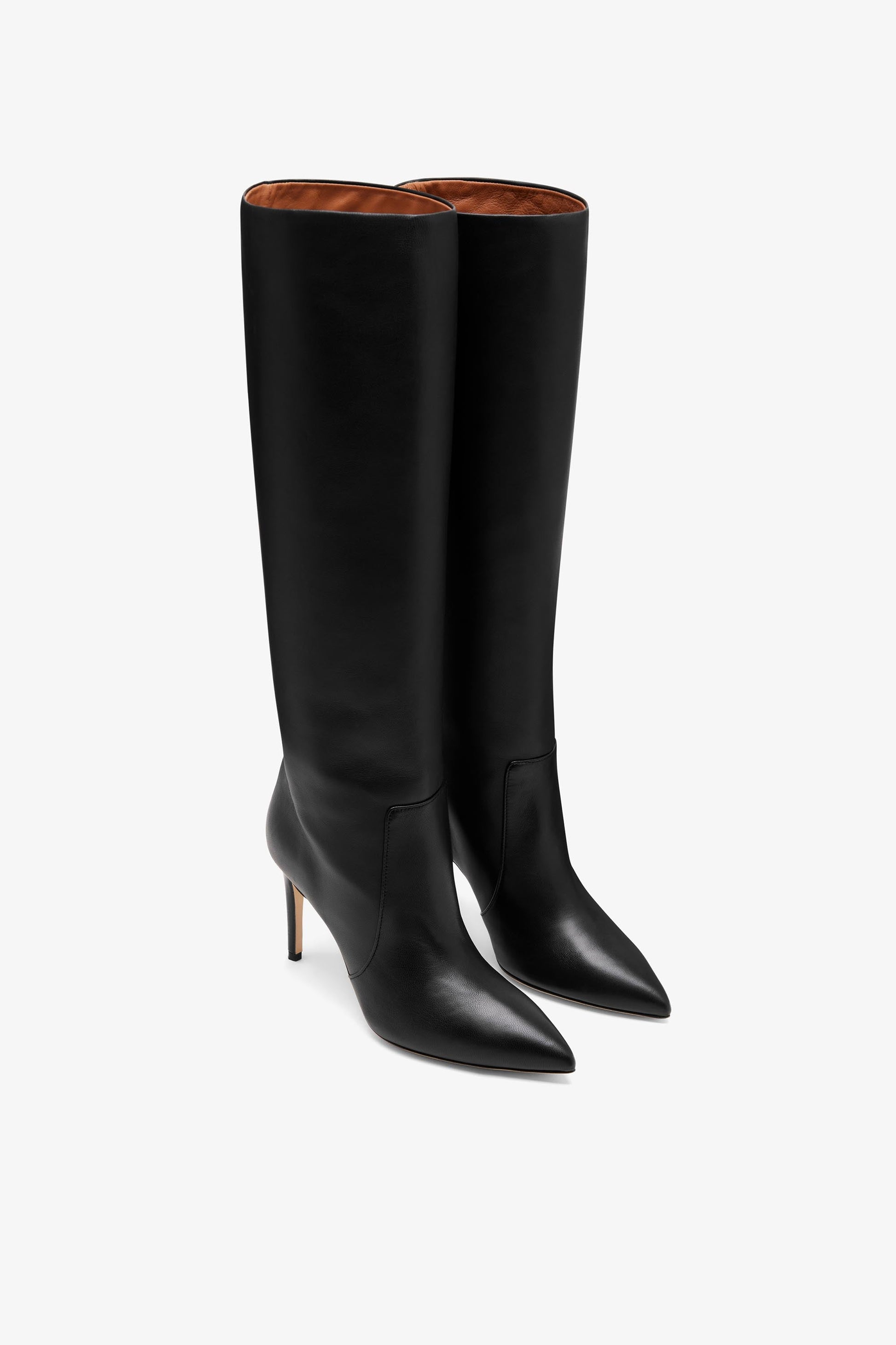 Bottes `a talon 85 en cuir nappa noir