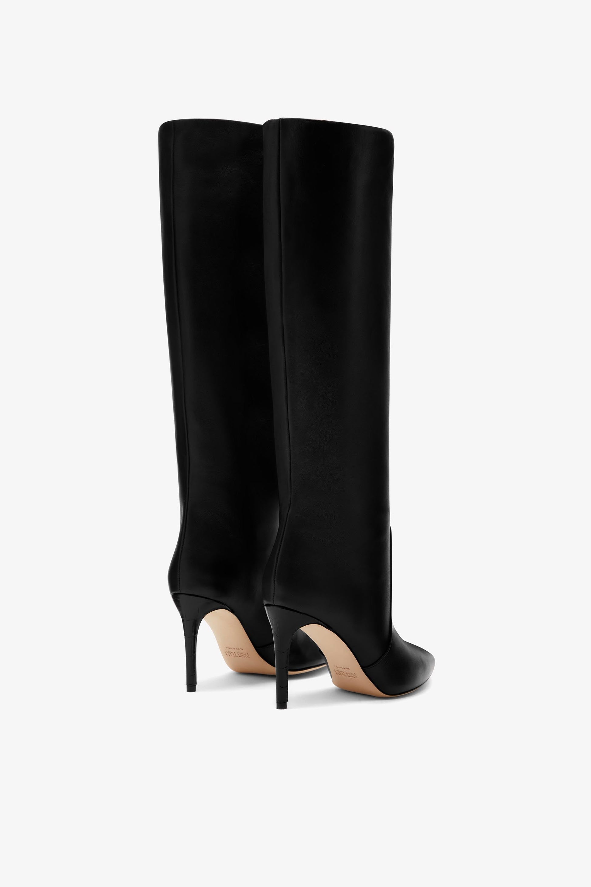 Bottes `a talon 85 en cuir nappa noir