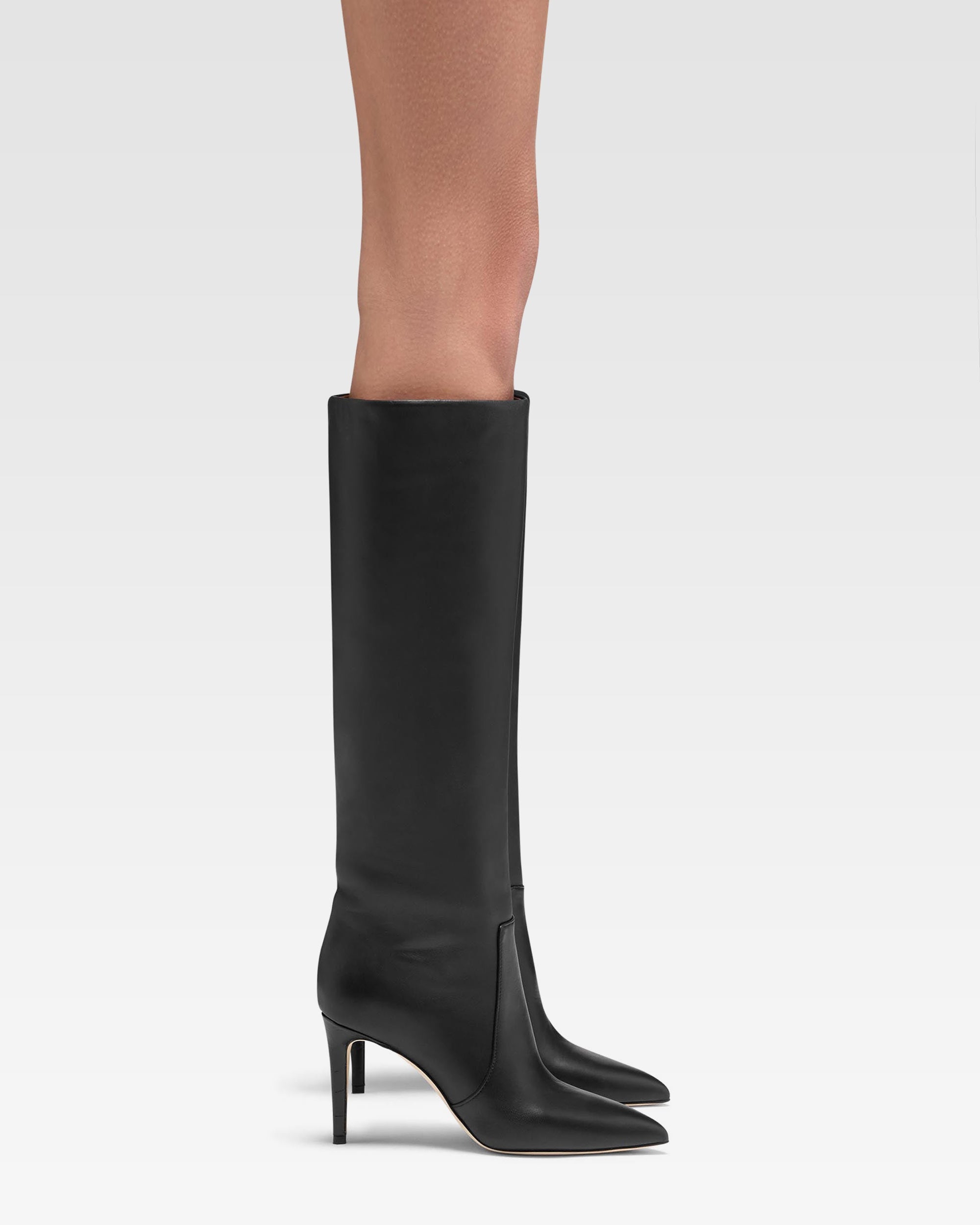 Black nappa leather heel 85 boots