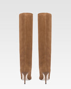 Stivali in pelle scamosciata marrone