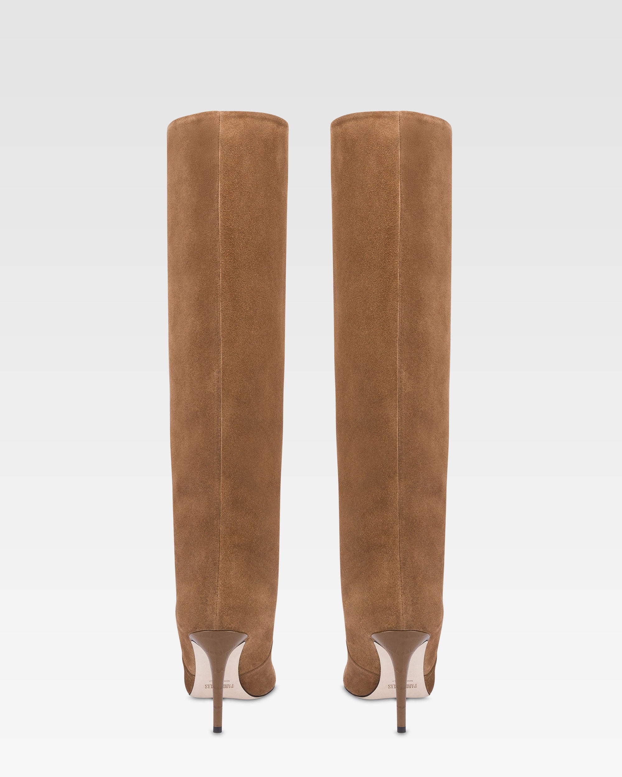 Boots in brown calf suede leather