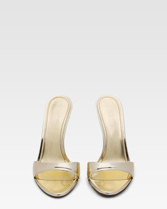 Mirrored leather mule