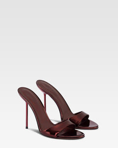 Mules in pelle specchiata vinaccia