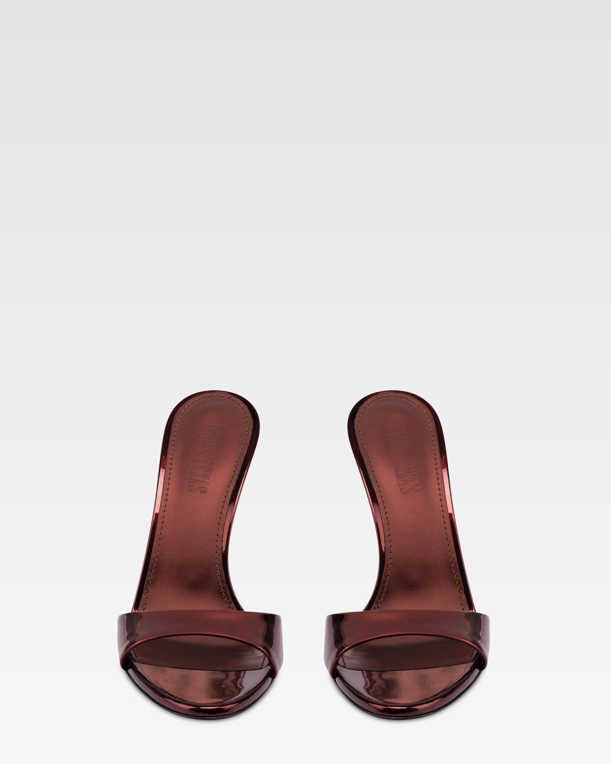 Mules in pelle specchiata vinaccia