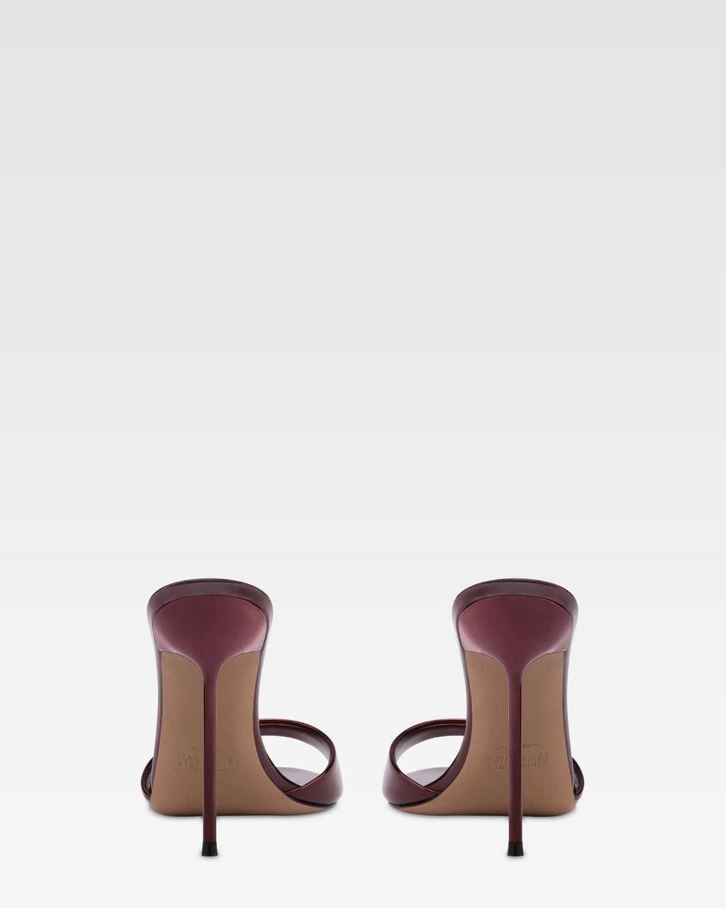 Mules in pelle specchiata vinaccia