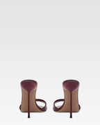 Mules in pelle specchiata vinaccia