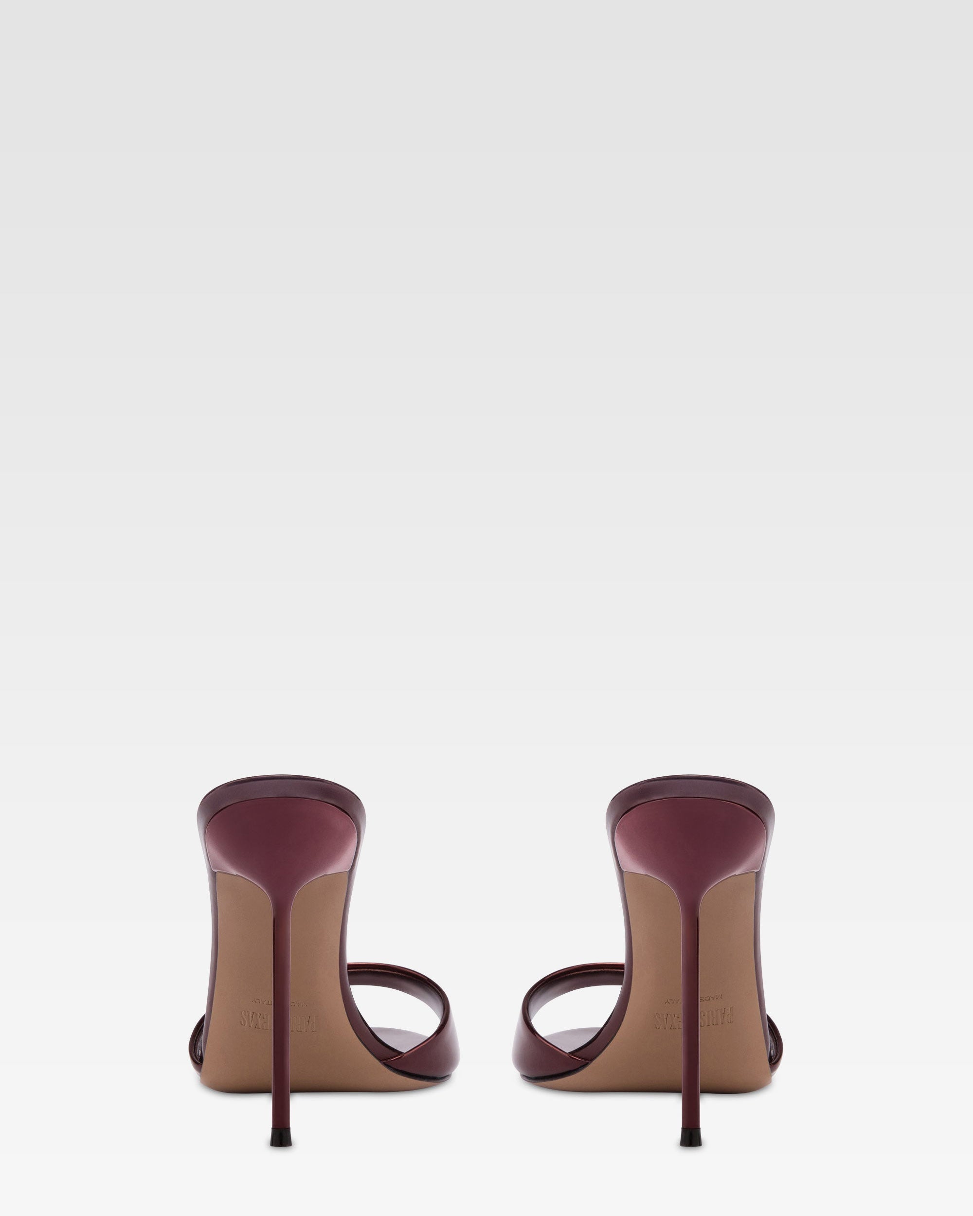 Mules in pelle specchiata vinaccia