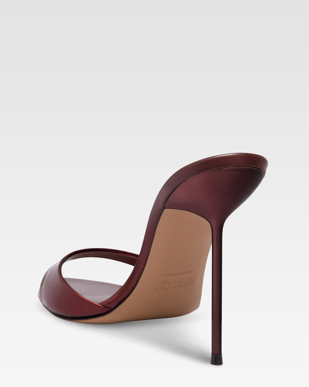 Mules in pelle specchiata vinaccia