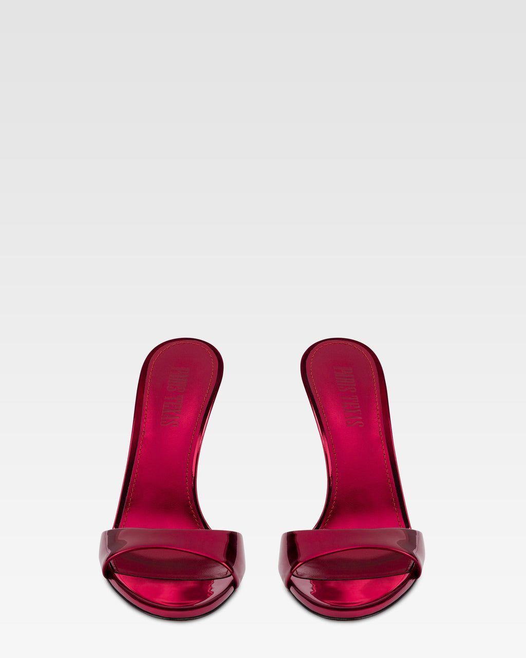 Mules in pelle specchiata rossa