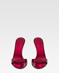 Mules in pelle specchiata rossa