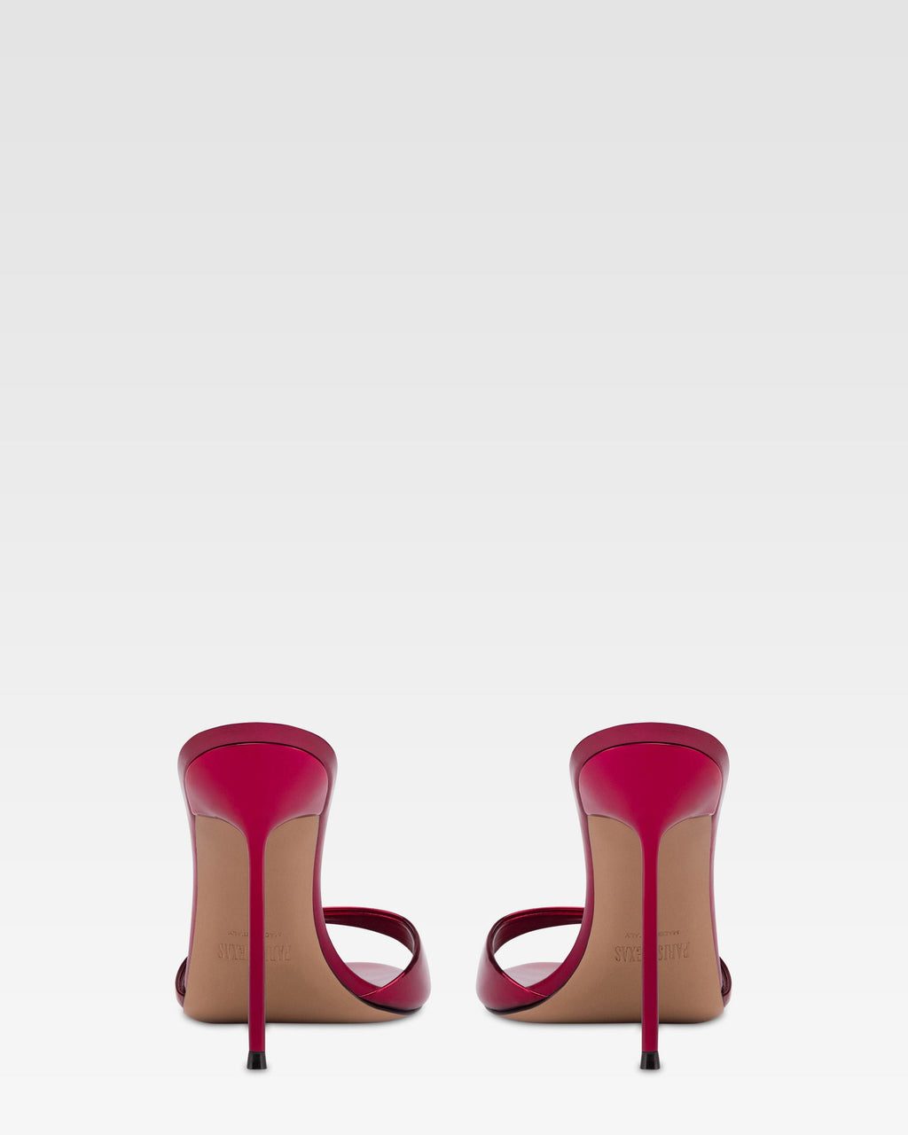 Mules in pelle specchiata rossa