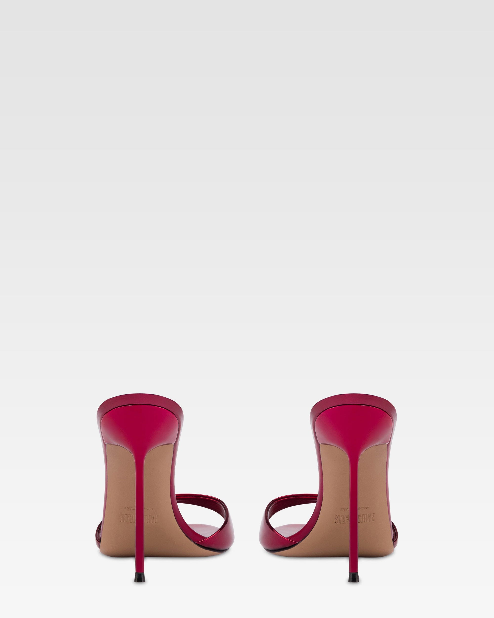 Mules in pelle specchiata rossa
