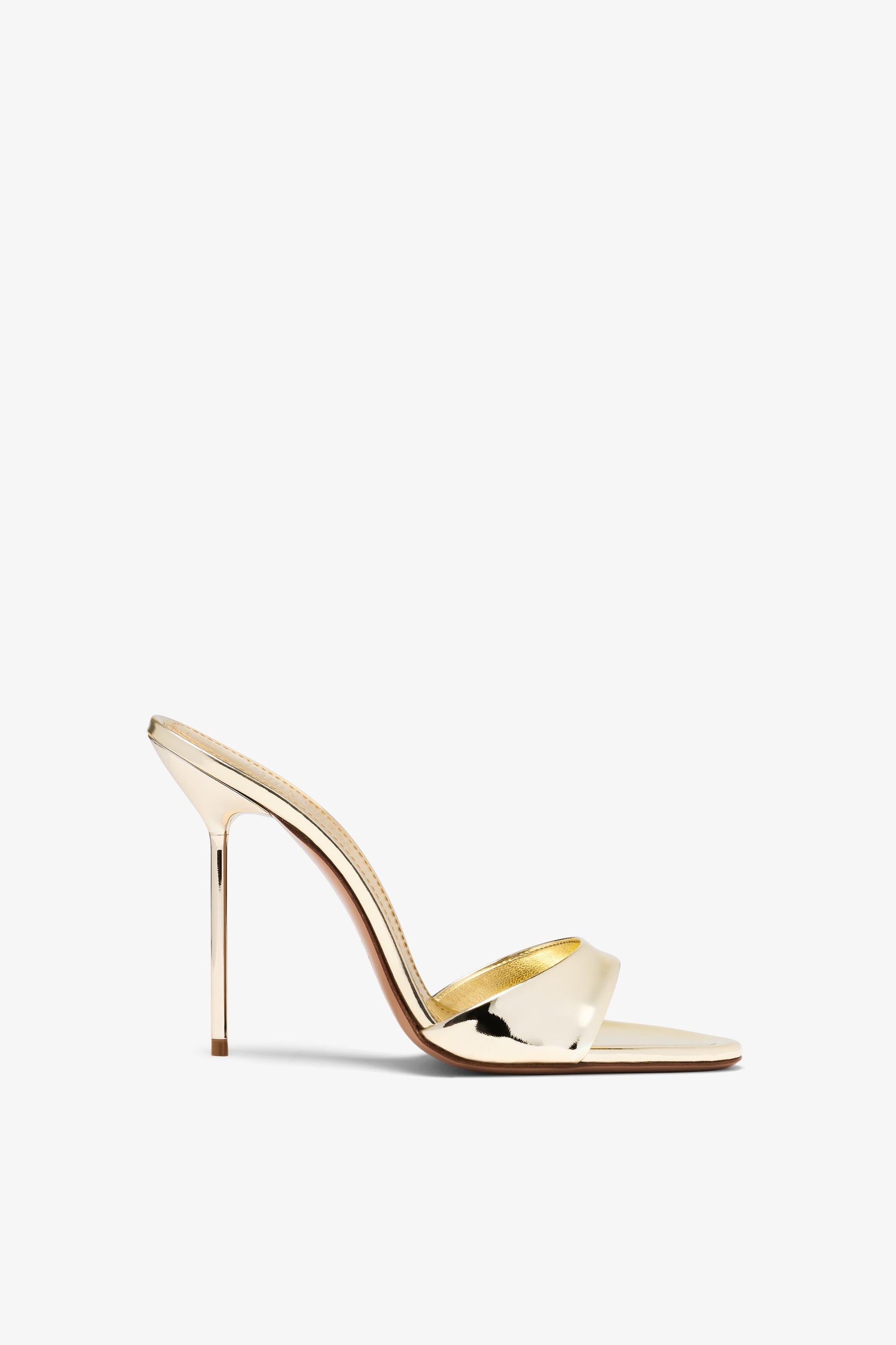 Gold mirrored leather mule