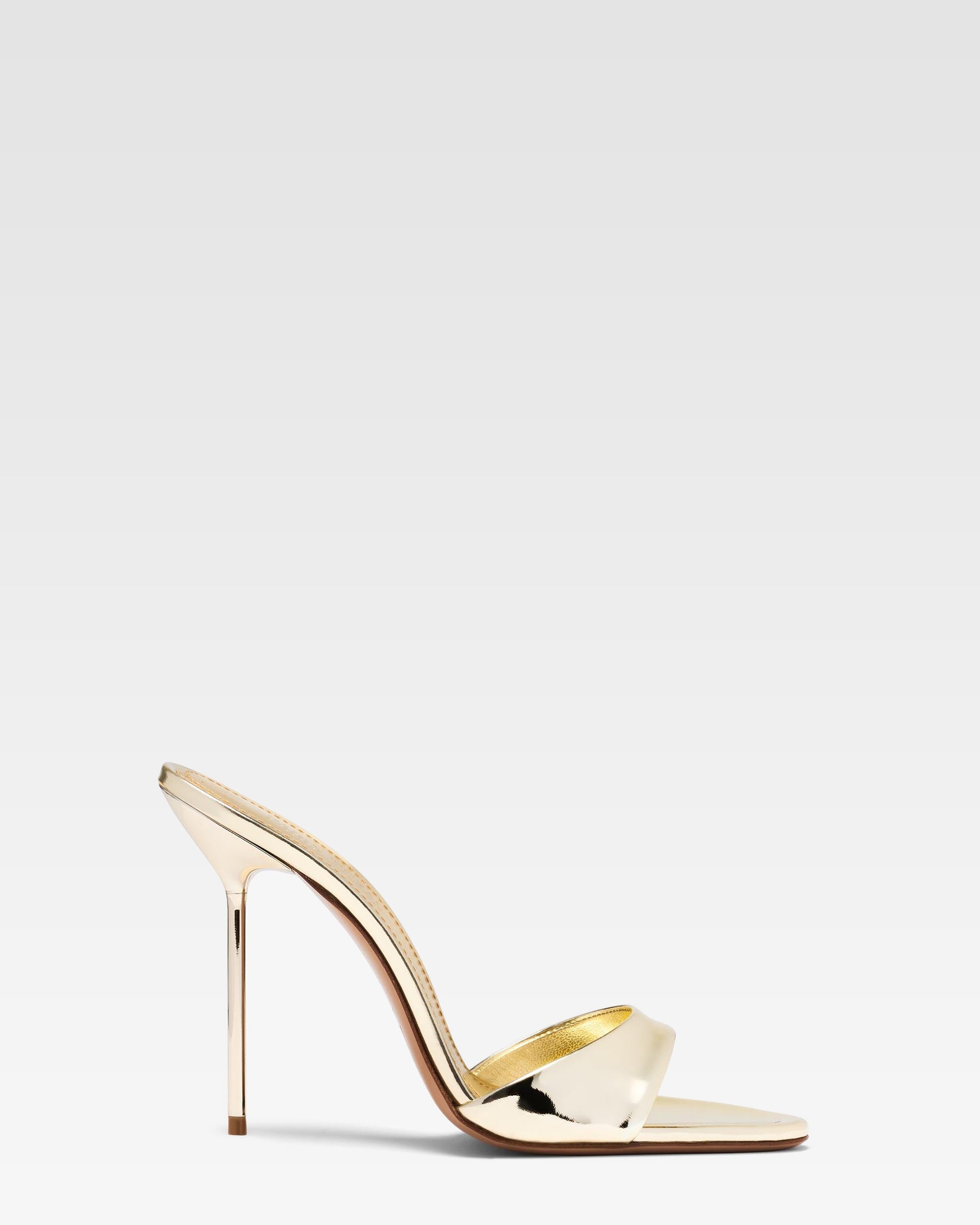 Mule in pelle specchiata oro