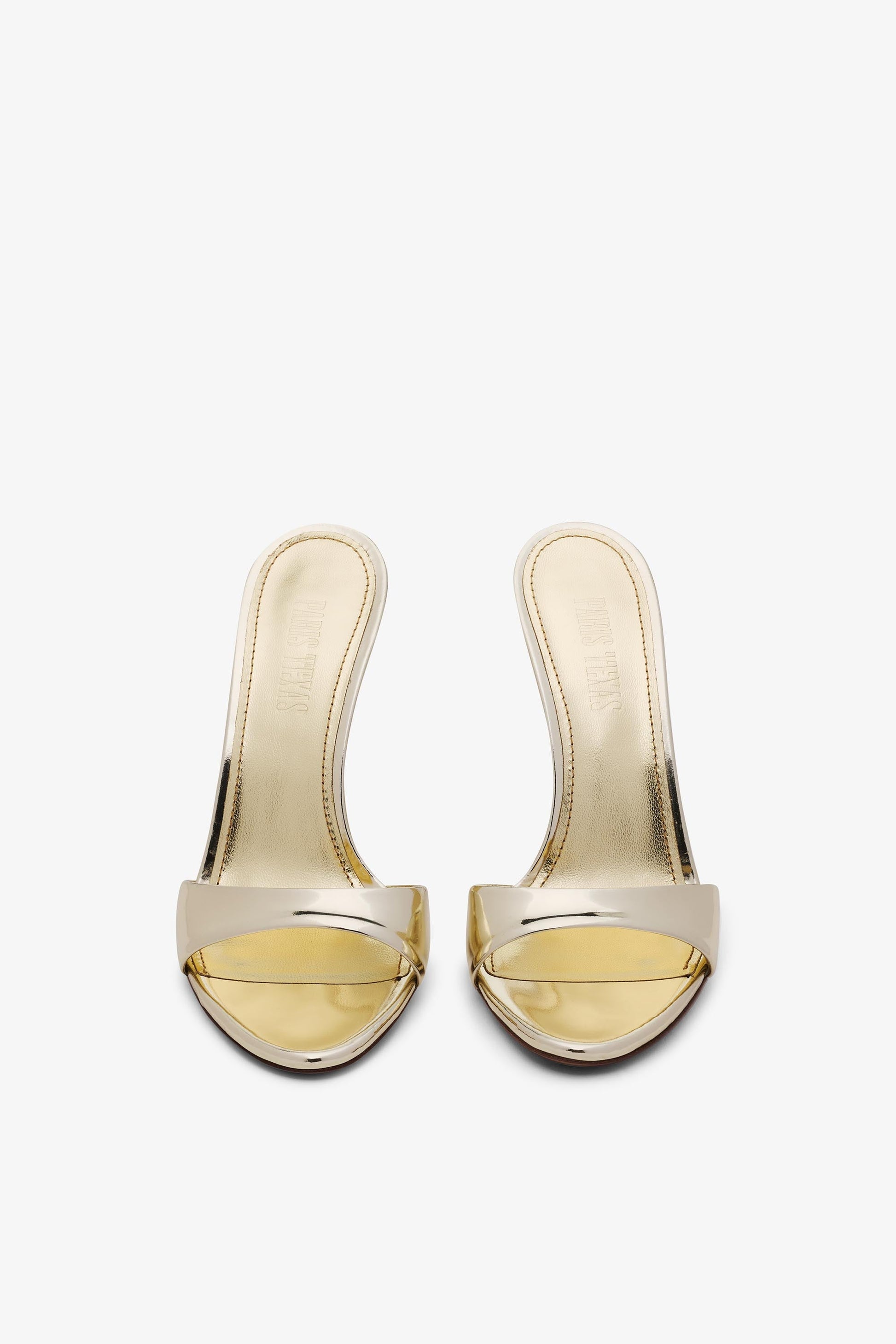 Gold mirrored leather mule