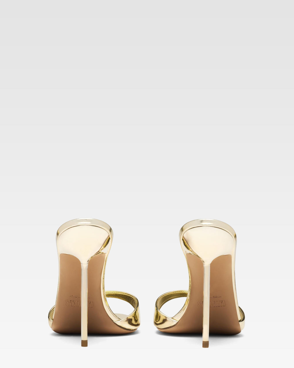 Gold mirrored leather mule