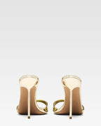 Gold mirrored leather mule