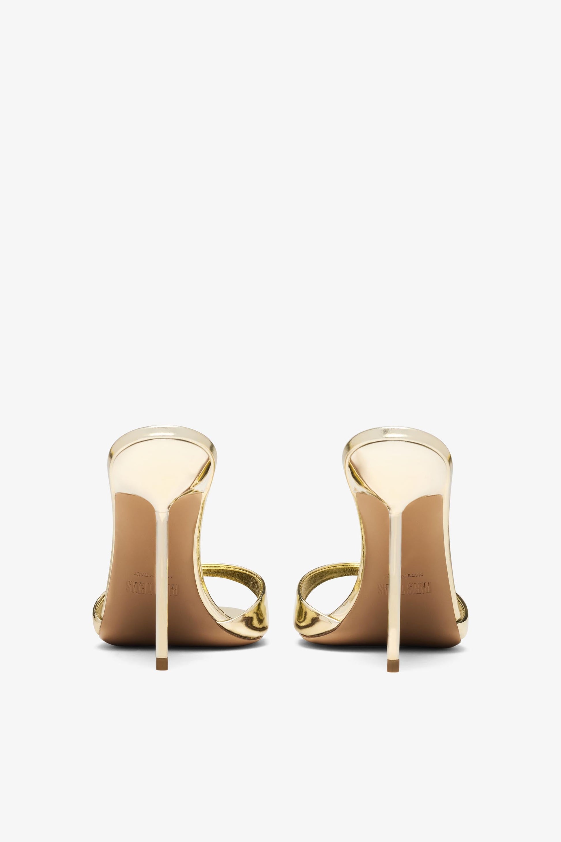 Mules en cuir miroir or