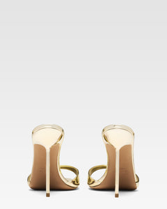 Gold mirrored leather mule