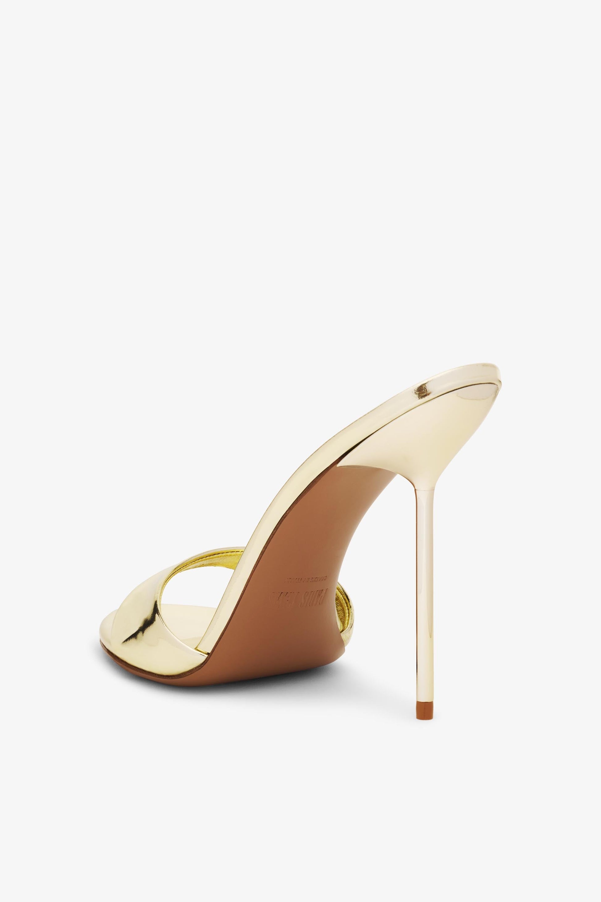 Mule in pelle specchiata oro