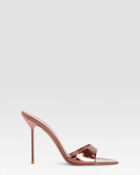 Gold mirrored leather mule — TEXAS ROSE