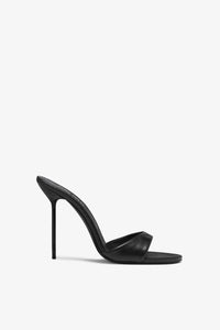 Black nappa leather mule