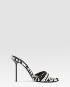 MULE DE LINO CON ESTAMPADO DE CEBRA