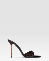 TORTOISE PATENT LEATHER MULE — TORTOISE