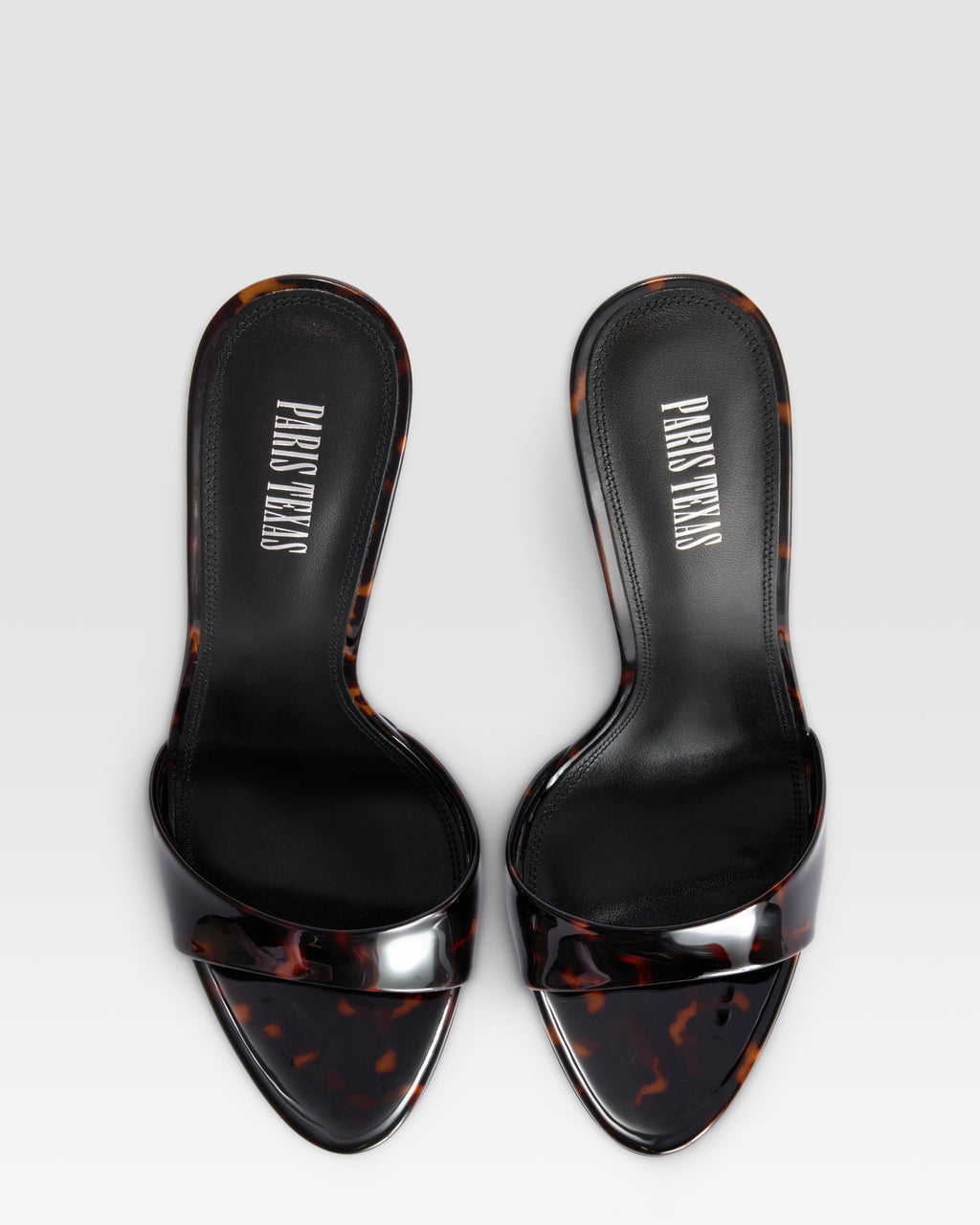 TORTOISE PATENT LEATHER MULE