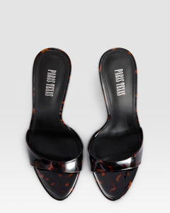 TORTOISE PATENT LEATHER MULE