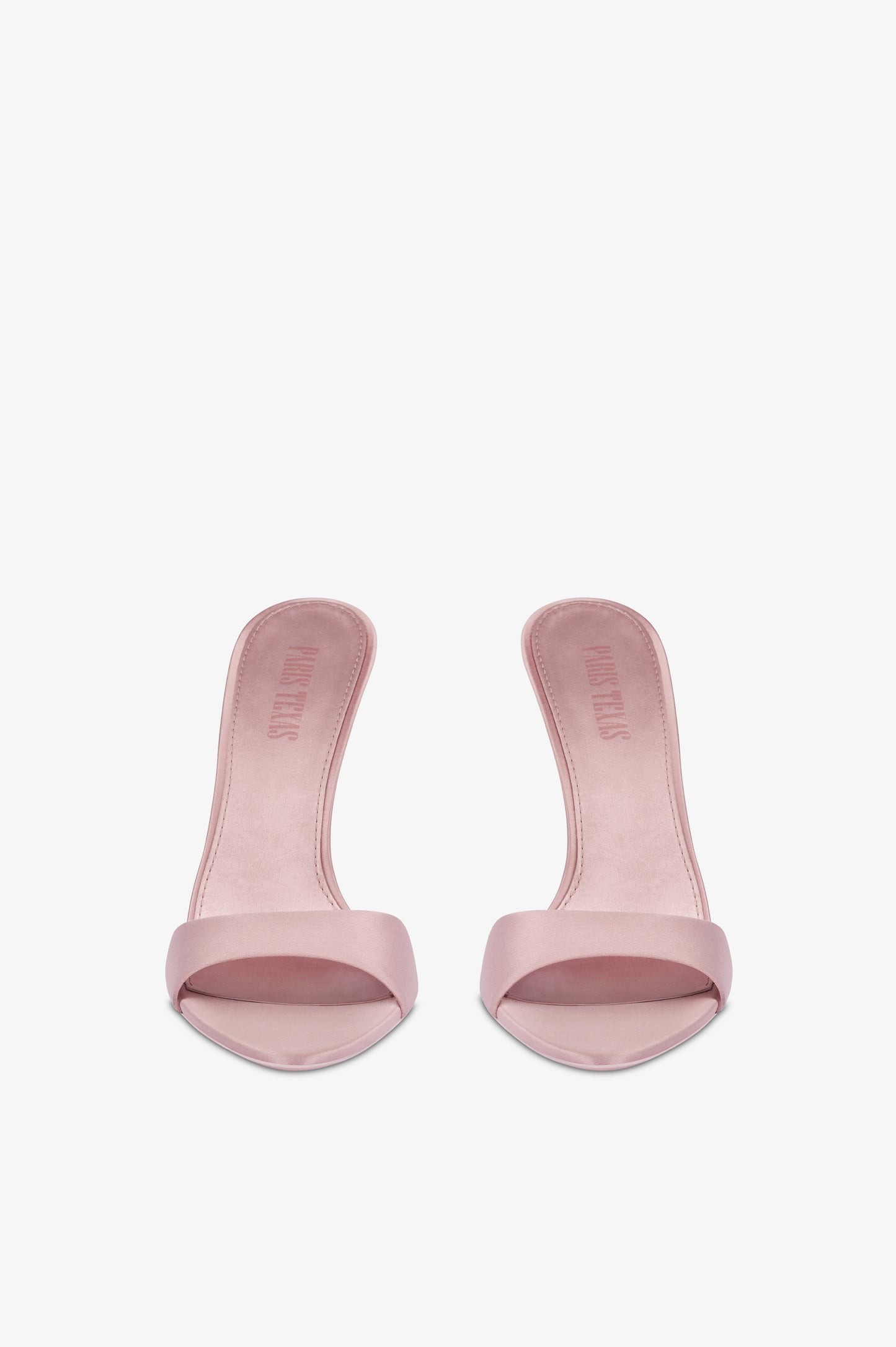 Mules in ballerina pink satin.